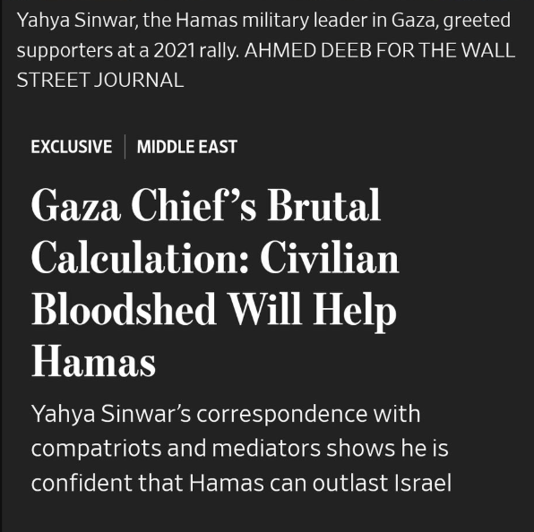 Gaza Chief's Brutal Calculation: Civilian Bloodshed Will Help Hamas